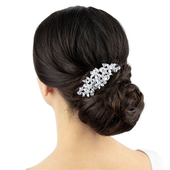 OZDOBA DO WŁOSÓW srebrna ŚLUBNA cyrkonie GRZEBYK