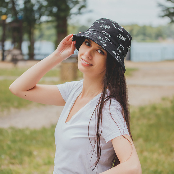 BUCKET HAT czapka dwustronna napis KAPELUSZ rybacki