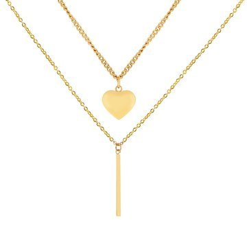 Naszyjnik długi STAL SZLACHETNA POZŁACANA blaszka