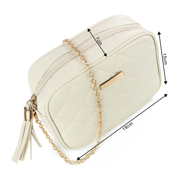 Alessio TOREBKA Damska PIKOWANA na ramię łańcuszek QUILTED CROSSBODY