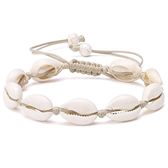 BRANSOLETKA MUSZELKI sznurek muszle NA NOGĘ muszelka shell LATO