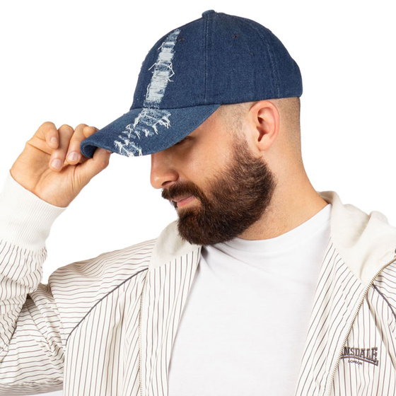 Czapka z DASZKIEM kaszkietówka jeansowa VINTAGE
