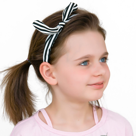 OPASKA DO WŁOSÓW paski czarne PIN UP kokarda