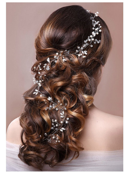 OZDOBA DO WŁOSÓW długa ŚLUBNA ZŁOTA - 50cm