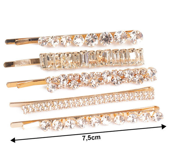 ZESTAW SPINEK wsuwki ŚLUB cyrkonie kryształy 5 sztuk