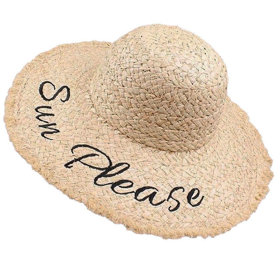 Kapelusz damski SŁOMKOWY napis DUŻY plażowy