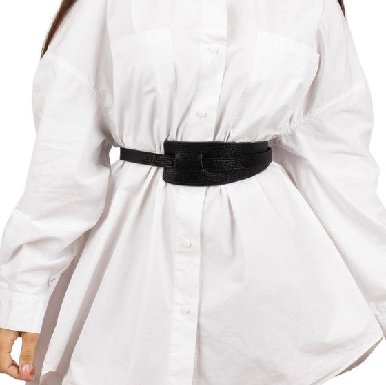 PASEK Alessio do SUKIENKI do PŁASZCZA Wiązany BOHO Czarny