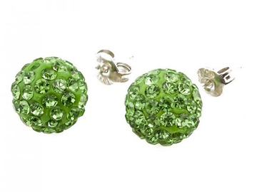 KOLCZYKI SHAMBALLA PERIDOT 10 mm