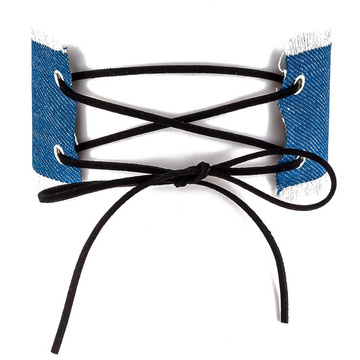 Choker NASZYJNIK jeans tradycyjny