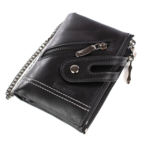 Alessio PORTFEL MĘSKI Block Kart RFID ŁAŃCUCH Pudełko PREZENTOWE