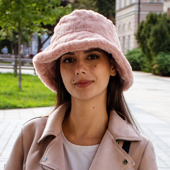 ZIMOWY bucket hat KAPELUSZ na zimę ciepły PLUSZOWY czapka