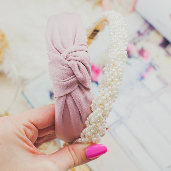 OPASKA DO WŁOSÓW perłowa PEREŁKI sztywna