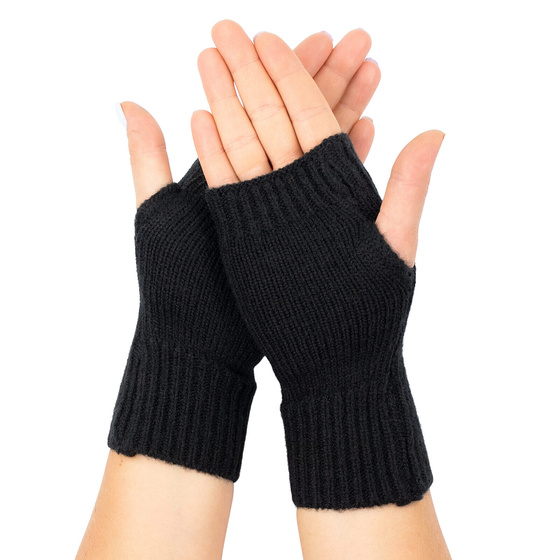 RĘKAWICZKI bez palców MITENKI damskie CIEPŁE warkocz elastyczne