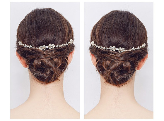 OZDOBA DO WŁOSÓW złota ŚLUBNA grzebyk cyrkonie