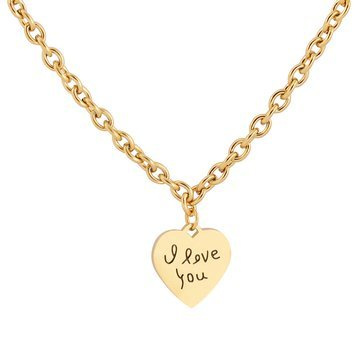 Naszyjnik NAPIS serce STAL SZLACHETNA POZŁACANA