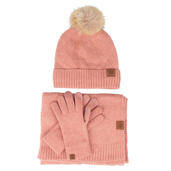 Alessio KOMPLET CZAPKA + SZALIK + RĘKAWICZKI DOTYKOWE ciepły POLAR ZIMOWY