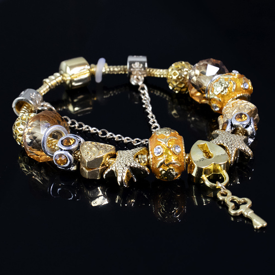 BRANSOLETKA charms ZŁOTA modułowa DAMSKA