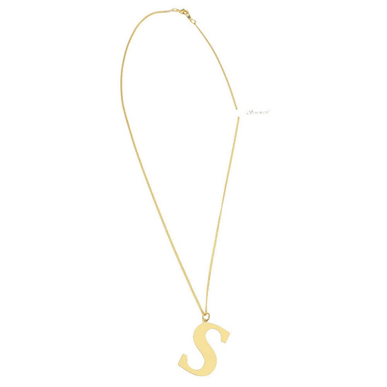 NASZYJNIK damski POZŁACANY 24k litera S duża