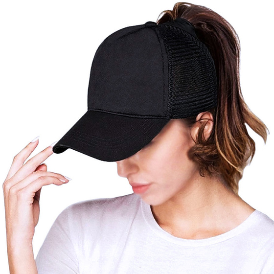 Czapka z daszkiem NA KUCYK z siatką bejsbolówka damska