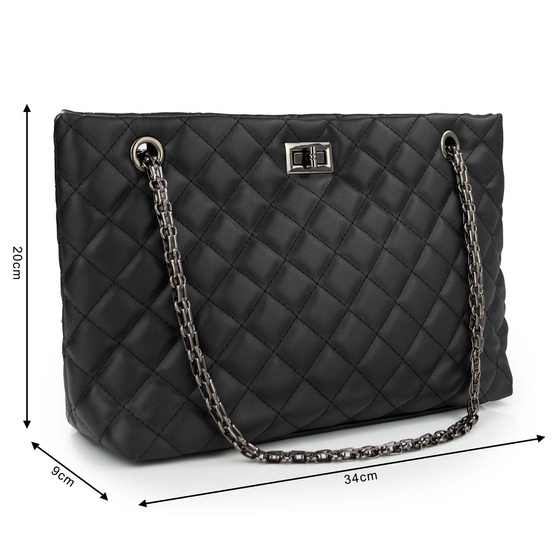 Alessio TOREBKA Damska PIKOWANA TORBA KLASYCZNA Shopper QUILTED