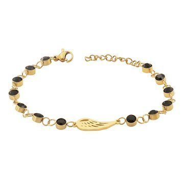 Bransoletka skrzydło STAL SZLACHETNA POZŁACANA