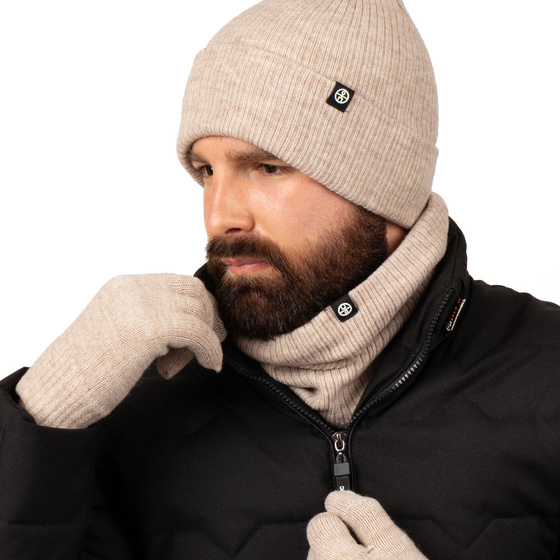 Alessio KOMPLET CZAPKA + KOMIN + RĘKAWICZKI DOTYKOWE ciepły POLAR ZIMOWY