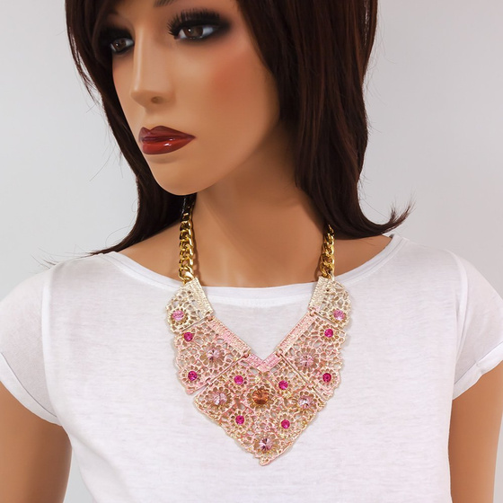 Naszyjnik kolczyki shallow pink