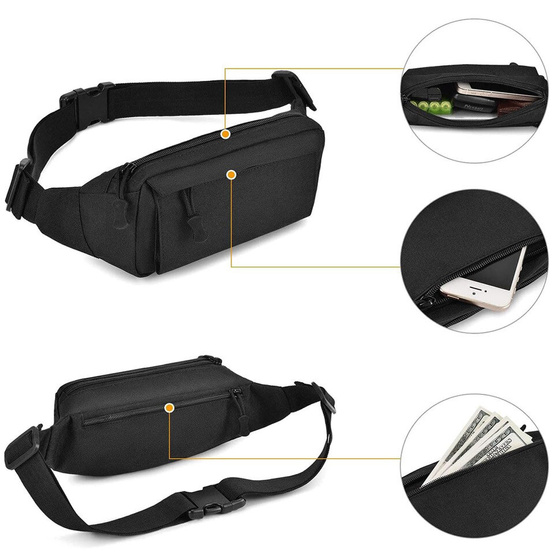 Torebka saszetka BIODRÓWKA NERKA męska POJEMNA z paskiem