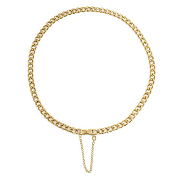 Naszyjnik łańcuch damski STAL SZLACHETNA POZŁACANA
