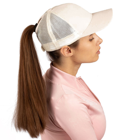 Czapka z daszkiem NA KUCYK bejsbolówka z siatką damska