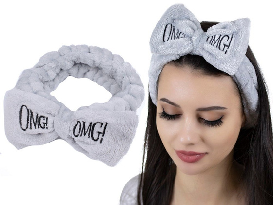 OPASKA do włosów KOSMETYCZNA do makijażu SZARA omg