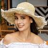 KAPELUSZ słomkowy boho lato plaża DAMSKI duże rondo KOKARDA słomiany