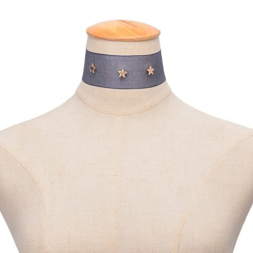 Choker NASZYJNIK gwiazdki granatowy