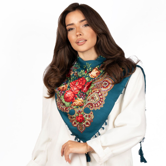 CHUSTA Ludowa Alessio GÓRALSKA Folk KWIATY DUŻA