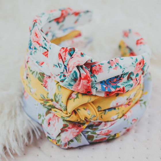 OPASKA do włosów KWIATY turban supeł WĘZEŁ