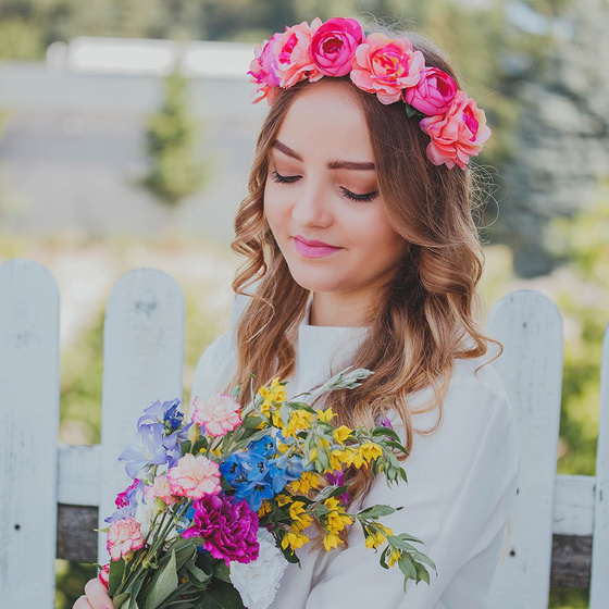 WIANEK NA GŁOWĘ piwonie KWIATY różowy ŚLUBNY