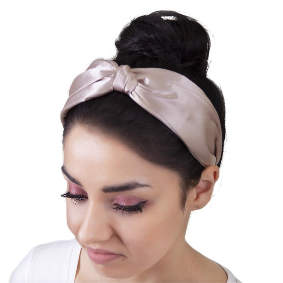 OPASKA z małym węzłem JASNY RÓŻ szeroka RETRO