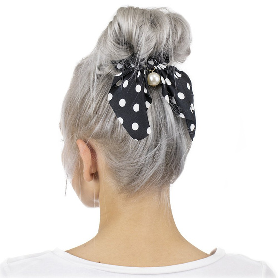 GUMKA DO WŁOSÓW frotka SCRUNCHES kropki PERŁA