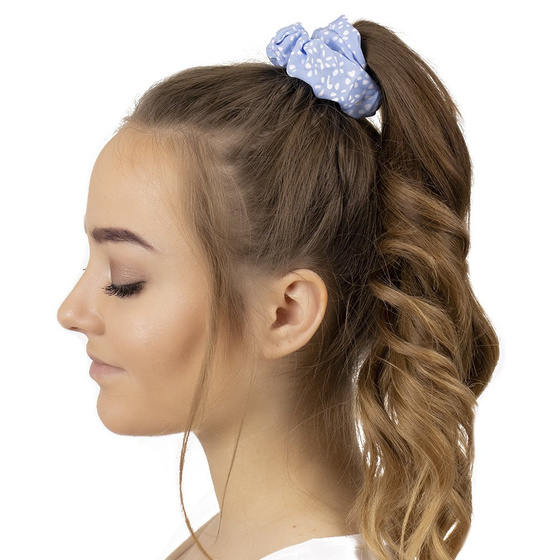 GUMKA DO WŁOSÓW scrunchie BŁĘKITNA kropki FROTKA