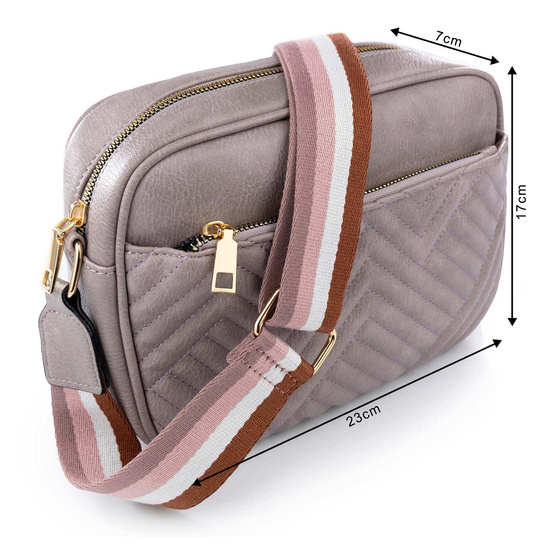 Alessio TOREBKA Damska PIKOWANA CROSSBODY na ramię PASEK QUILTED