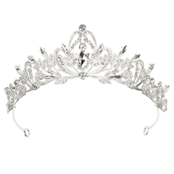 OZDOBA do włosów ŚLUBNA srebrna DIADEM korona