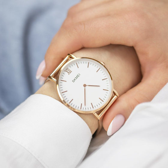 Zegarek SKMEI 1181 bransoleta MESH rose gold