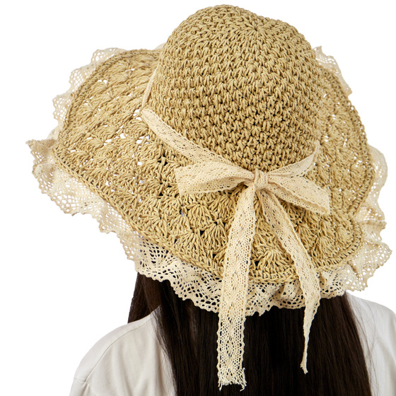 KAPELUSZ słomkowy boho lato plaża DAMSKI duże rondo KOKARDA słomiany