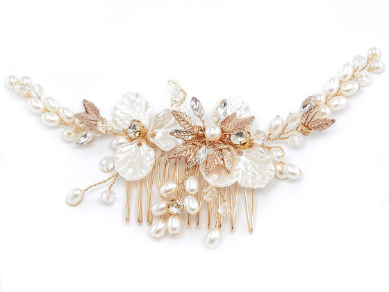 OZDOBA DO WŁOSÓW grzebyk ŚLUBNA perełki BIAŁA ślub