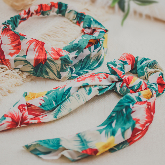 GUMKA DO WŁOSÓW scrunchies APASZKA kokarda KWIATY