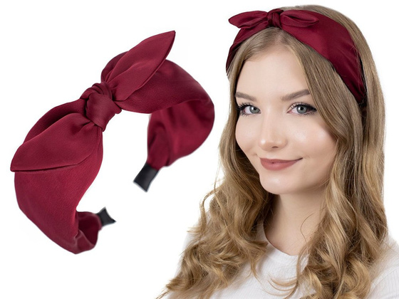 OPASKA DO WŁOSÓW kokarda SZEROKA węzeł CZERWONA