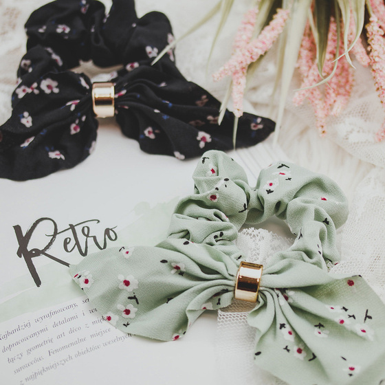 GUMKA do włosów APASZKA frotka SCRUNCHIES czarna