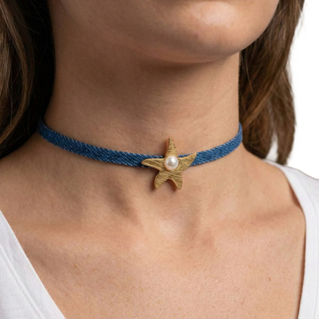 Choker NASZYJNIK drobny rozgwiazda