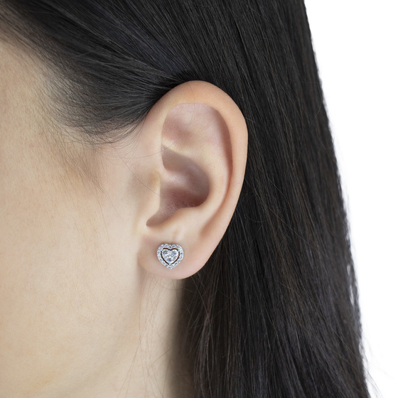Kolczyki damskie ŚLUB serduszka SZTYFTY