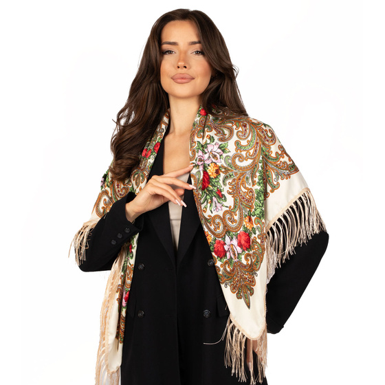 CHUSTA Ludowa Alessio GÓRALSKA Folk KWIATY DUŻA